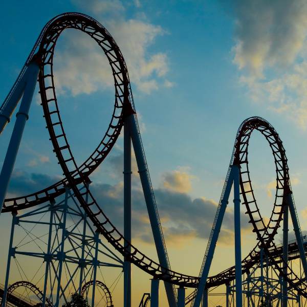 rollercoaster at sunset, orlando family attractions near watersong resort