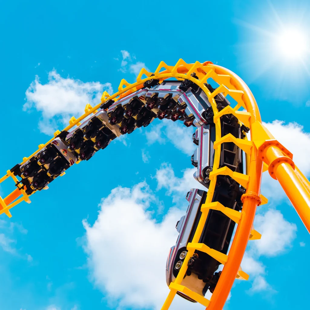 florida blue sky and roller coaster